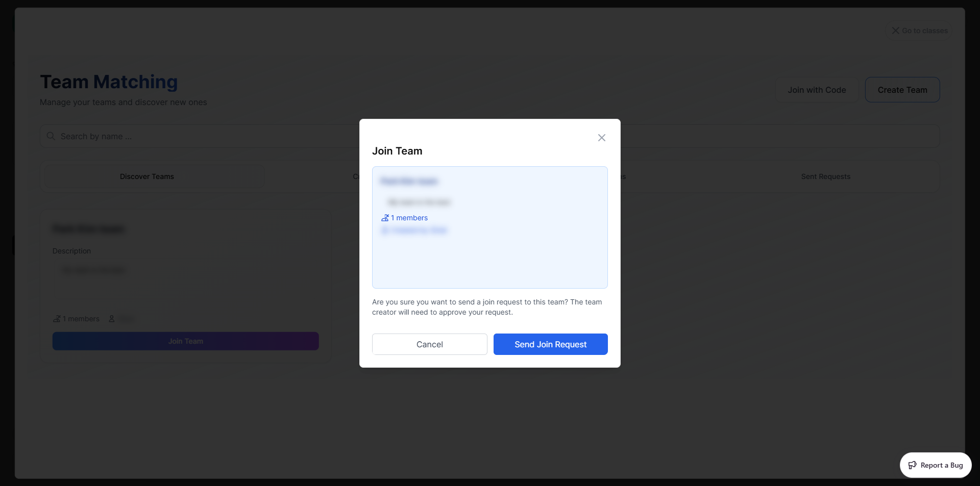 Join Team Confirmation